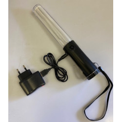Baton lumineux led rouge + batterie rechargeable + chargeur 220v 5v support magnetique