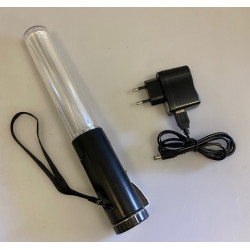 Baton lumineux led rouge + batterie rechargeable + chargeur 220v 5v support magnetique