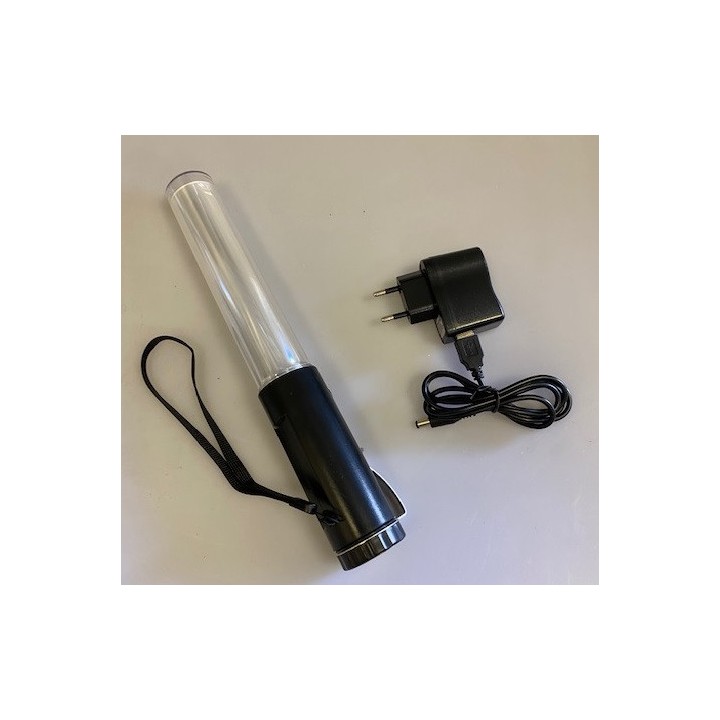 Baton lumineux led rouge + batterie rechargeable + chargeur 220v 5v support magnetique