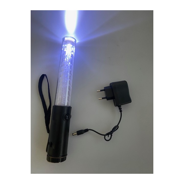 Bastone luminoso 26cm led bianco + batteria ricaricabile + caricabatterie 220v 5v supporto magnetico
