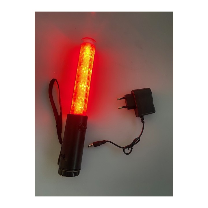 Bastone luminoso 26cm led bianco + batteria ricaricabile + caricabatterie 220v 5v supporto magnetico
