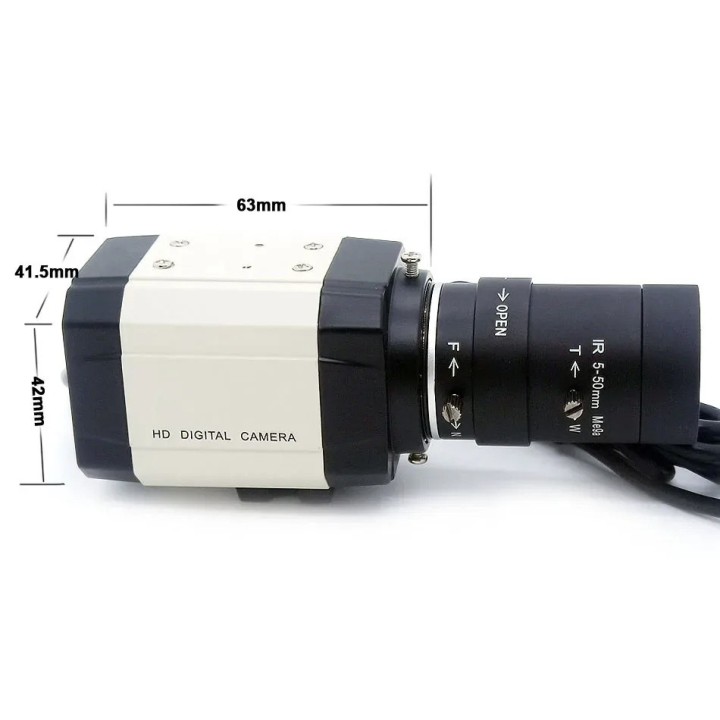 1200TVL Analog Color Home Video Security Camera with 5-50mm Varifocal Zoom Lens
