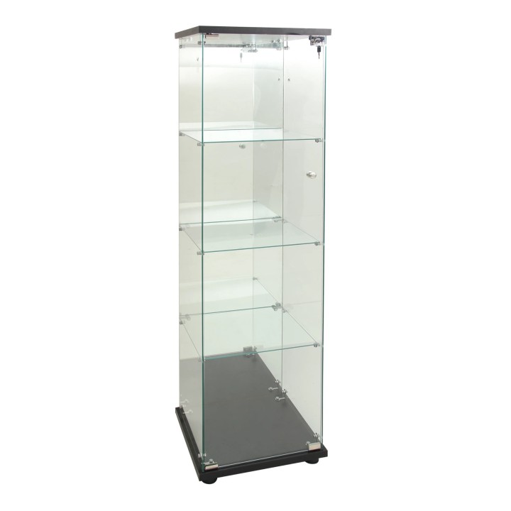 Vitrine murale verre 164x36x36cm 3 étageres eclairage led magasin foire exposition salon