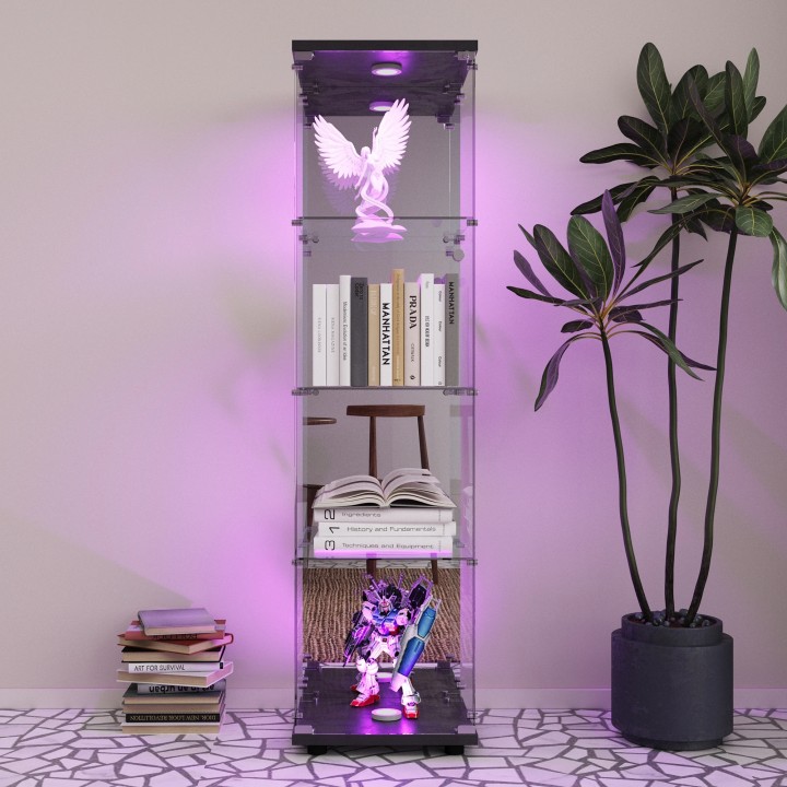 Glaswandvitrine 164x36x36cm 3 Böden LED Beleuchtung Laden Messe Ausstellung Lounge