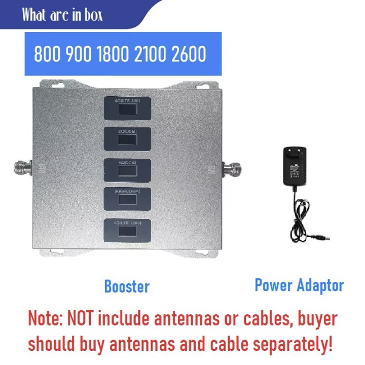 5-Band LTE Cellular Amplifier B20 B8 B7 B3 B1 800 900 1800 2100 2600Mhz GSM DCS WCDMA