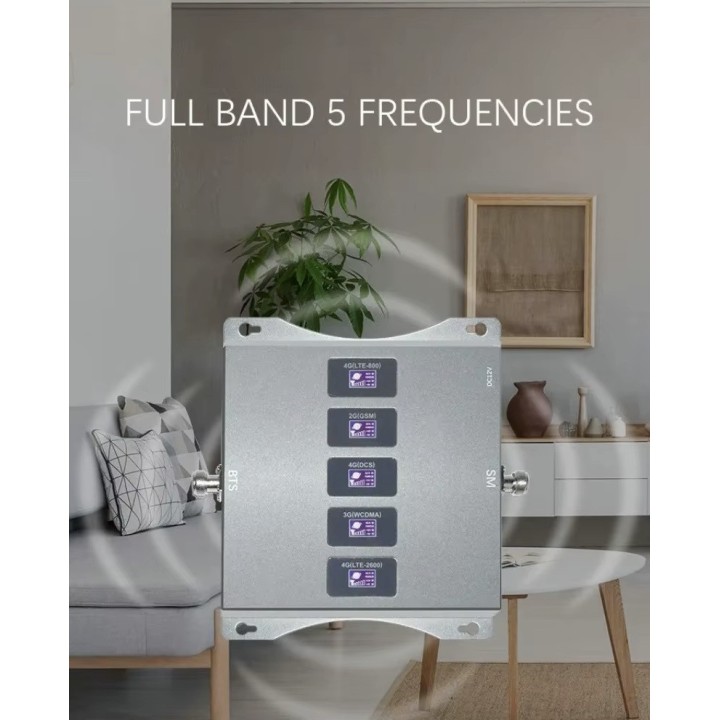 Amplificateur cellulaire 5 bandes LTE B20 B8 B7 B3 B1 800 900 1800 2100 2600Mhz GSM DCS WCDMA