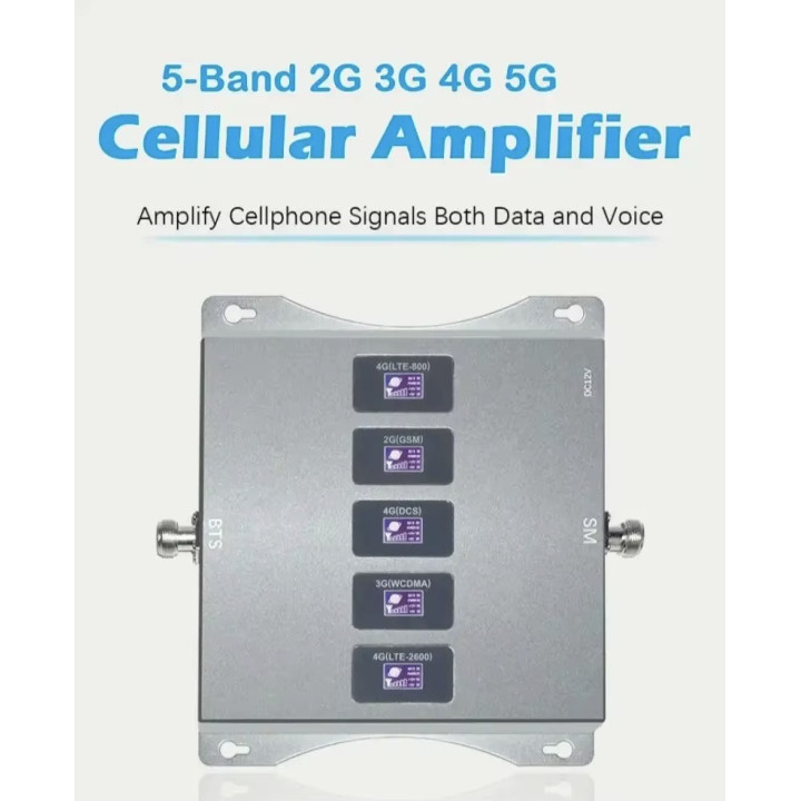 Amplificador celular LTE de 5 bandas B20 B8 B7 B3 B1 800 900 1800 2100 2600 MHz GSM DCS WCDMA