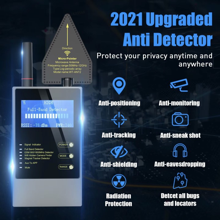 Detector gadget spy electronic listening, hidden camera antiradar mivro spy GPS