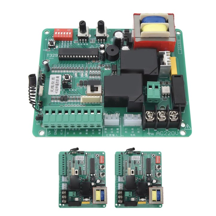 Unidad de control universal para motor de puerta corredera de 220 V + receptor de radio de 433 MHz para automatización