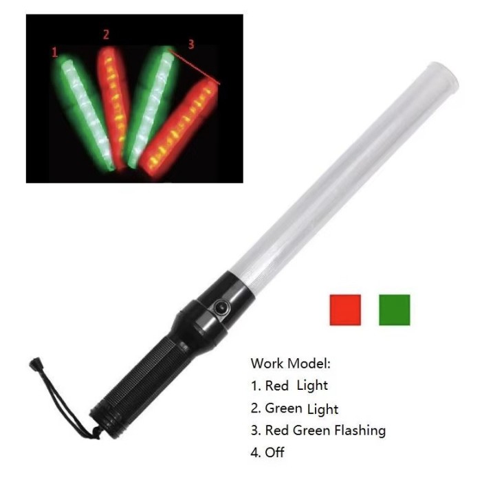 baton lumineux signalisation led rouge vert police route circulation voiture automobile