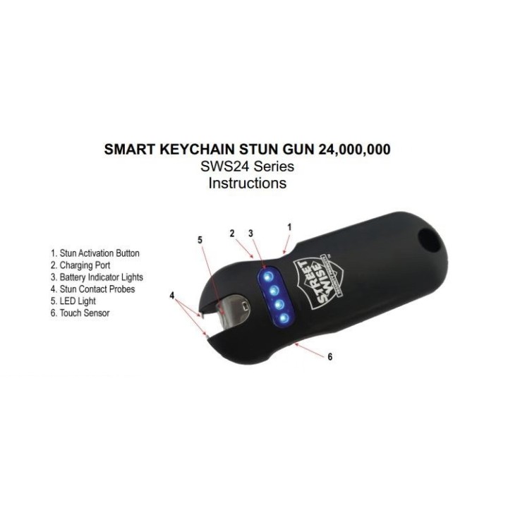 Shocker einem kompakten led 2.4 million volt und sicherheitsriemen elektrischen waffe verteidigung