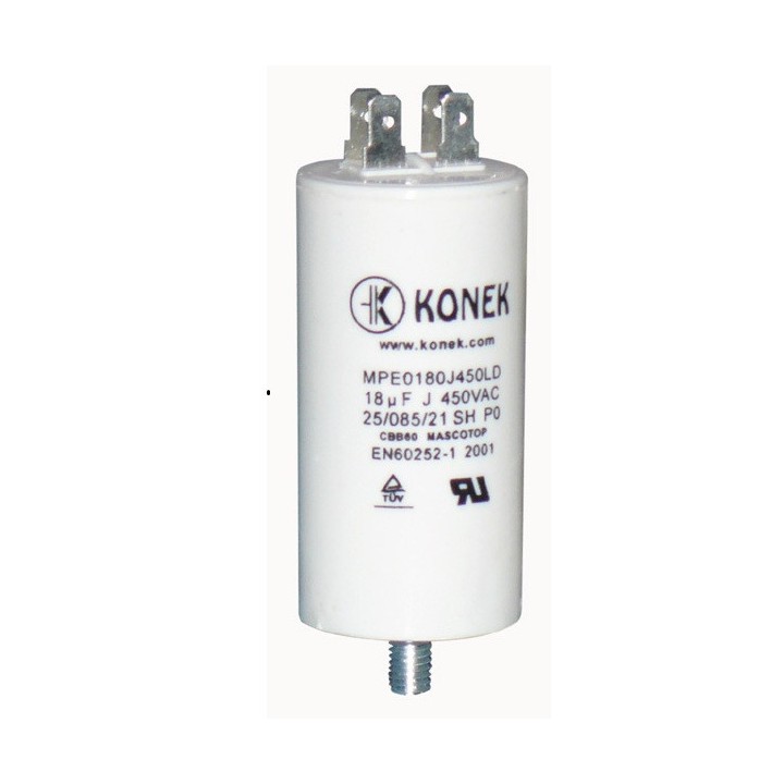 Condensatore 18 mf micro farad 450v 50 60 hz condensatore di avviamento motore universale con capocorda am w1 11018