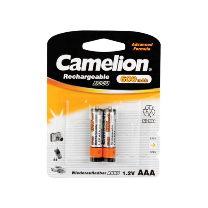 2 batteries rechargeable nimh pile accu aaa/lr3 lr03 1.2v 600mah hr3c accumulateur ni mh 500ma