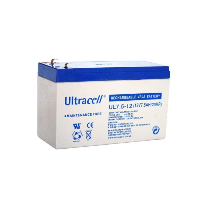 Batterie rechargeable 12v 7.5ah ul7.5 12 accu plomb 7ah 7.2ah gel solaire accumulateur etanche