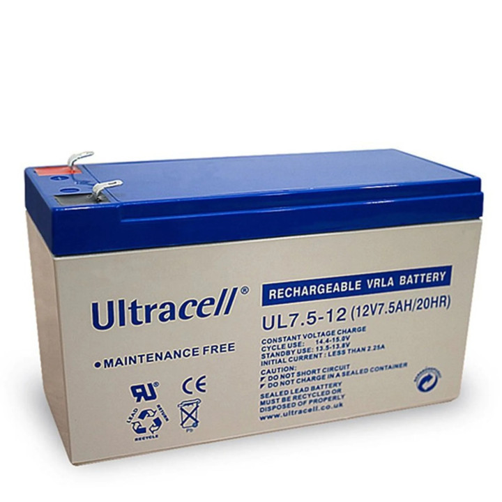 Batterie rechargeable 12v 7.5ah ul7.5 12 accu plomb 7ah 7.2ah gel solaire accumulateur etanche