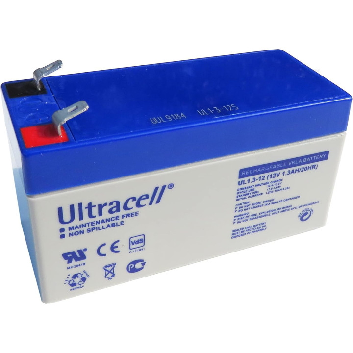 Bateria recargable 12v 1.2a 1,2ah ul1.3 12 pila seca acu plomo gel 1.3ah acumulador wp1.2 12e