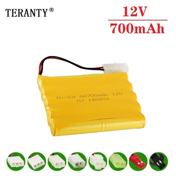Batterie NiCD rechargeable 12v 700mah jouet Radiocommande robot Ni-CD AA 300mah 400mah 500mah