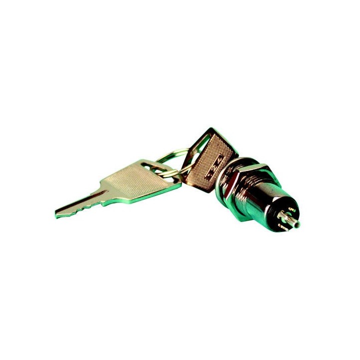 Serrure electrique interrupteur a clef 3 plots pour centrale alarme sans fil ja50 cle 3 plot