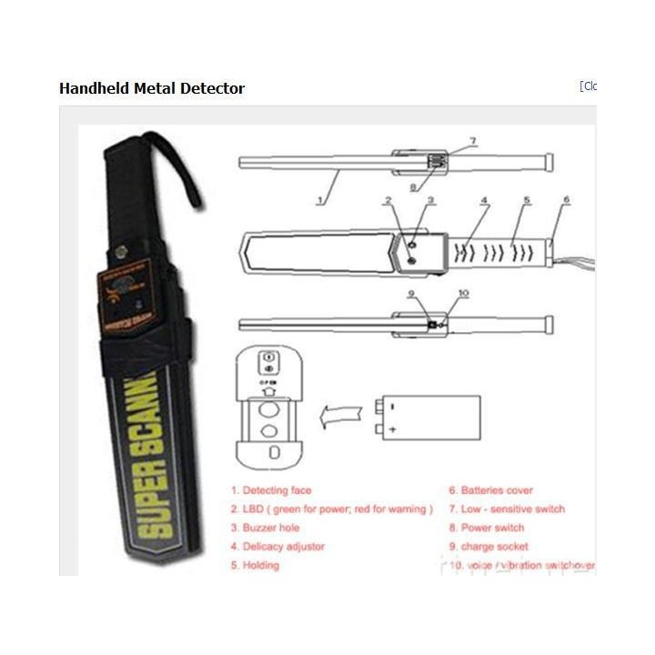 Pack detector metales registro + vibrador jrvigilancia detectores registro manual objetos metales jr international - 9