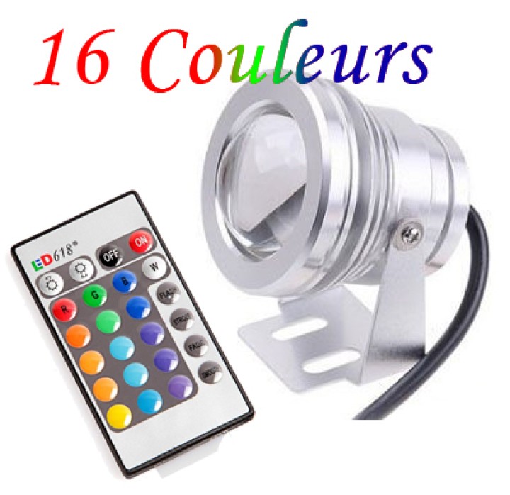 Impermeable led proyector 10w verde rojo rgb azul con remotas 750lm 12v ip67 al aire libre jr international - 1