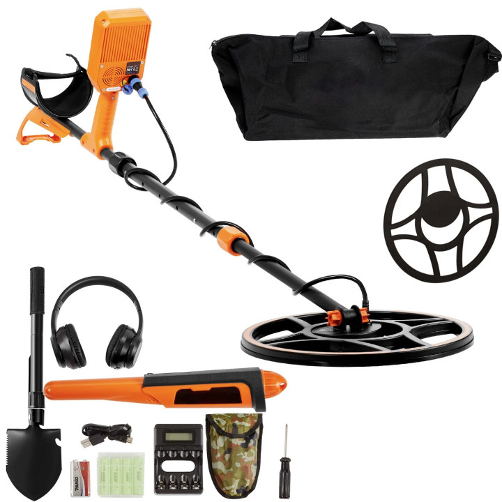 Detector de Metales Profesional de Buceo Recargable de 12" TS185A con Bobina Impermeable IP68