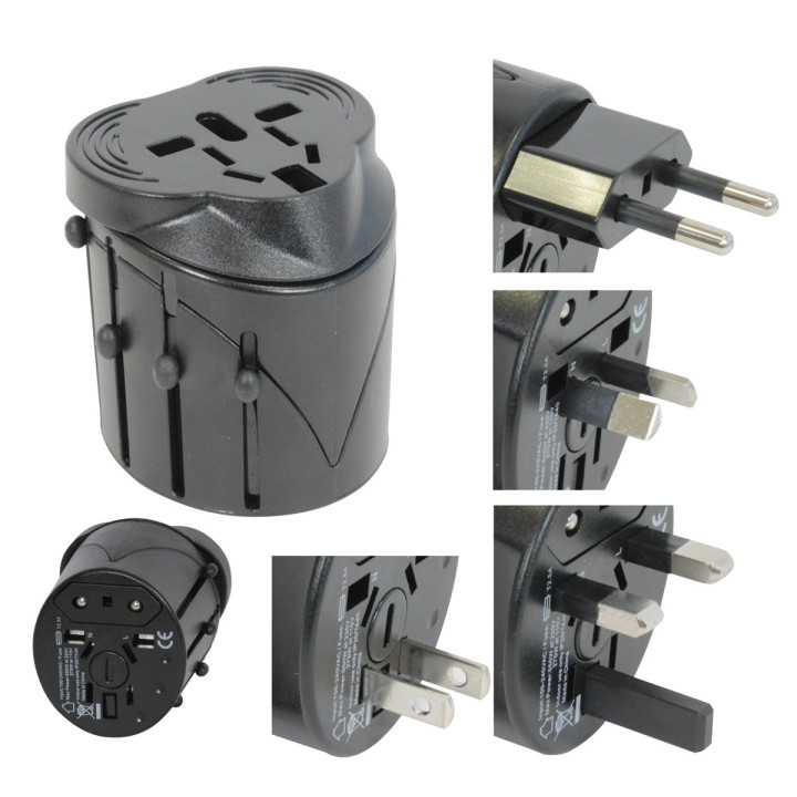 Adaptador enchufe electrico viaje 150 pais europa america usa gran bretana uk australia jr international - 8