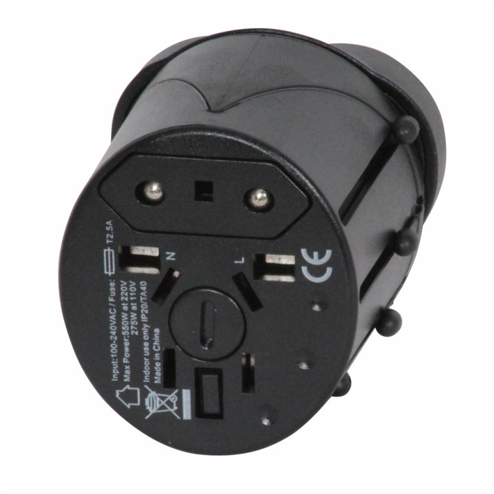 Adaptador enchufe electrico viaje 150 pais europa america usa gran bretana uk australia jr international - 6
