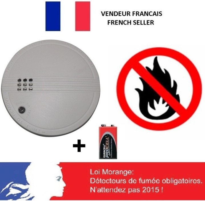 Rivelatore fumo elettronico 9vcc + buzzer (lx98) detettore allarme elettronico incendio autonomo jr international - 1