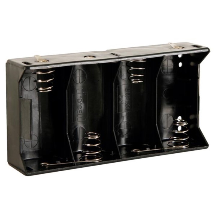 Battery holder for 4 x d cell (with solder tags)