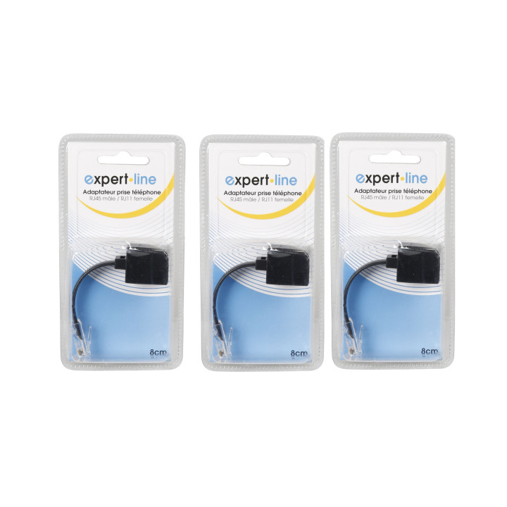 3  Adaptateur RJ45 8p8c male vers RJ11 6p4c femelle Boitier distribution modulaire reseau
