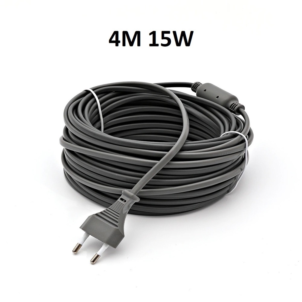 Cordon 4m chauffant avec thermostat cable electrique antigel canalisation tuyau eau