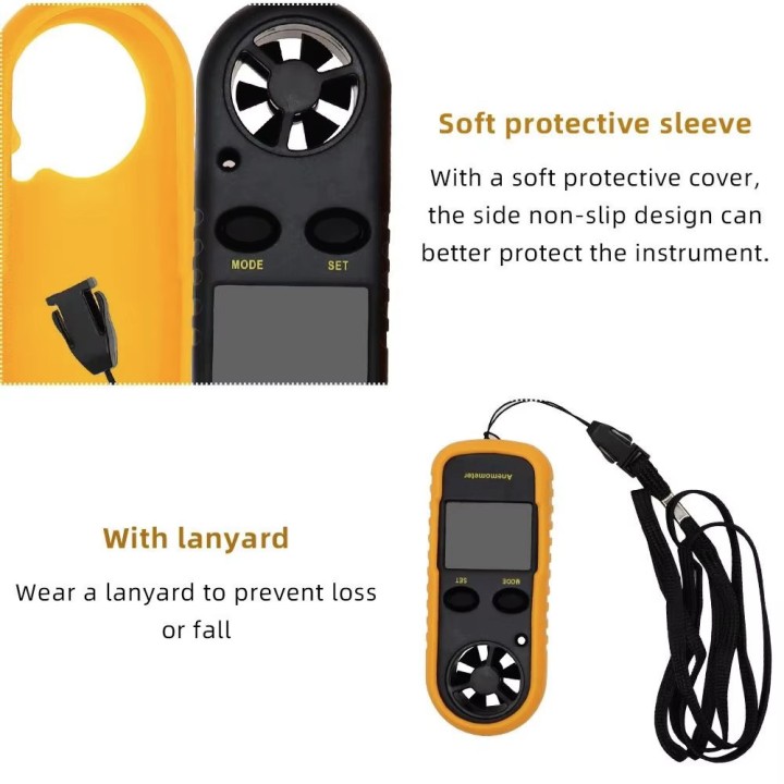 Anemometer misst windgeschwindigkeit digitale thermometer digital lcd sport anenometer am02