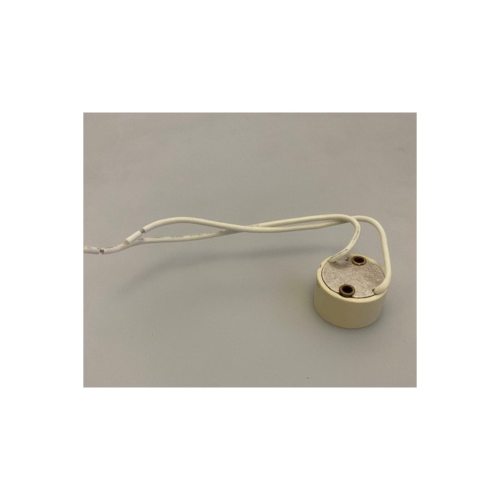 Portalampada GU10 in ceramica ELSPGU10 con cavi in ​​teflon da 0,75 mm², lunghezza 12 cm per lampadine alogene e LED