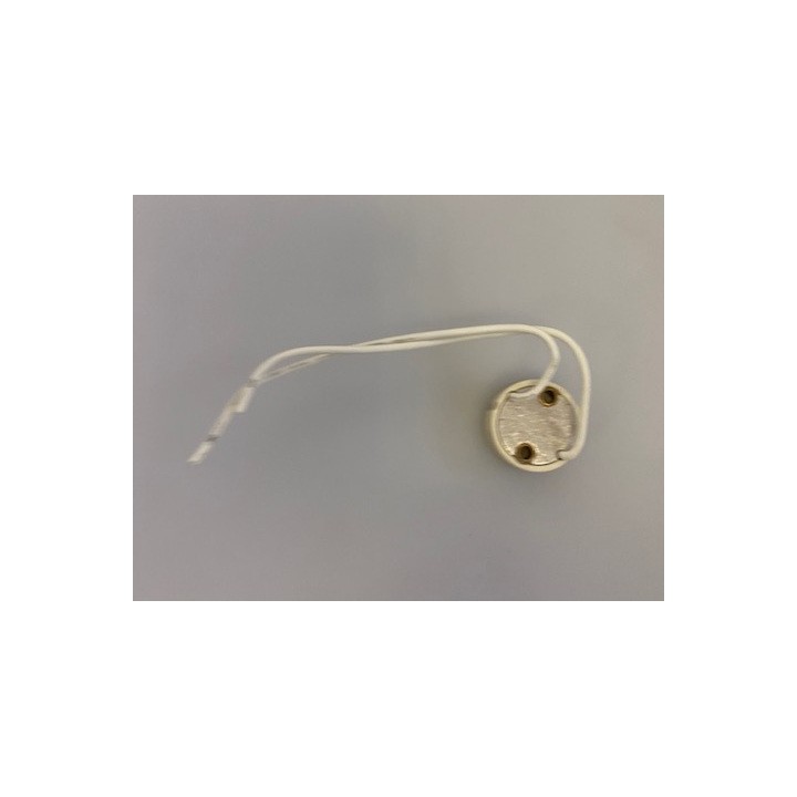 GU10 Ceramic Sockets ELSPGU10 with 0.75mm² Teflon Wires, 12cm Length for Halogen and LED Bulbs