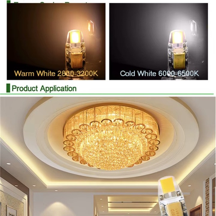 1 G4 6W 12V Warm White Dimmable COB LED Bulb for Chandeliers and Candles - Replacement