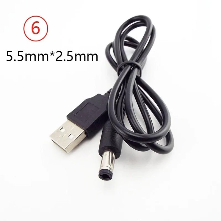 Adattatore cavo di alimentazione da 5,5 mm a USB 5 V CC da USB a spina da 5,5 mm/2,5 mm per BATL1RGM