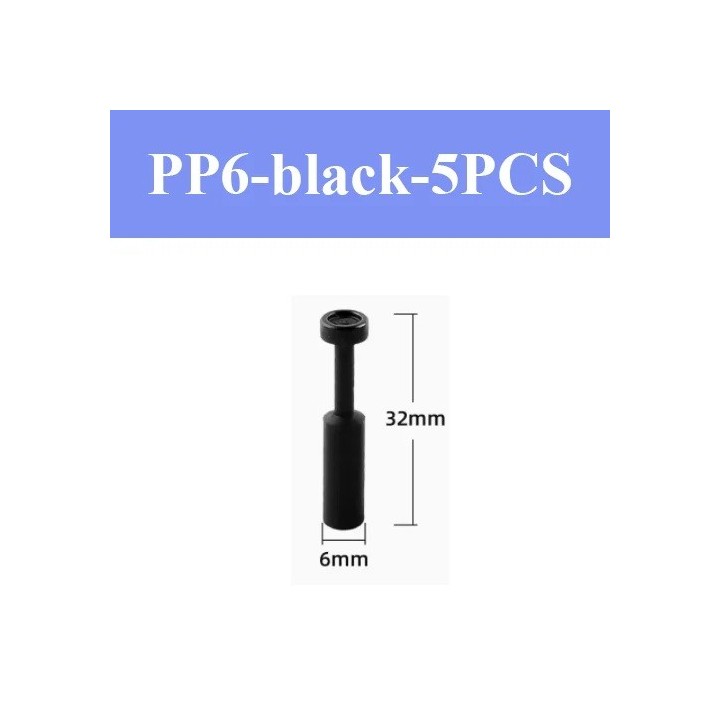 5 x tapón de tubo PP6 PPF de 6 mm para manómetros de presión/vacío TURO para automóviles