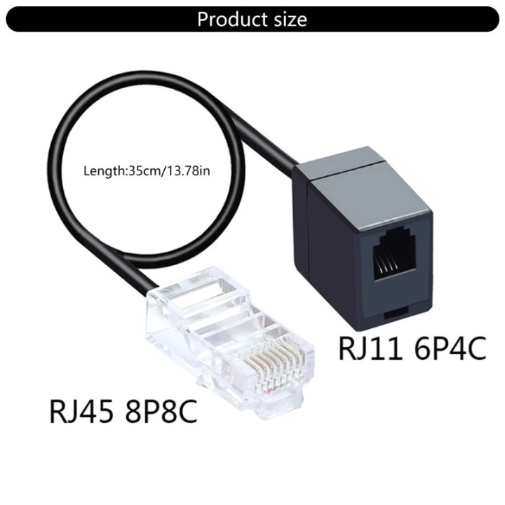 Adaptateur RJ45 8p8c male vers RJ11 6p4c femelle Boitier distribution modulaire reseau