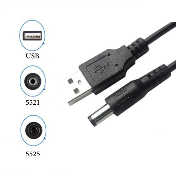 Adaptador de cable de alimentación USB de 5,5 mm 2.1mm a 5 V CC (5 V CC)