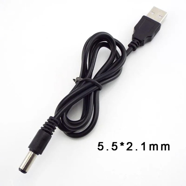 Adattatore cavo di alimentazione da 5,5 mm a USB 5 V CC da USB a spina da 5,5 mm/2,1 mm