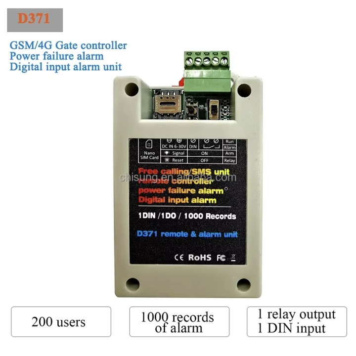 D371 4G GSM Transmitter, Power Outage Alarm, 9V 12V 24V 36V