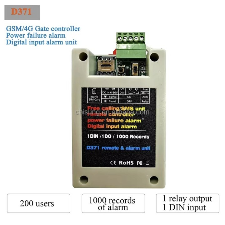D371 4G GSM Transmitter, Power Outage Alarm, 9V 12V 24V 36V