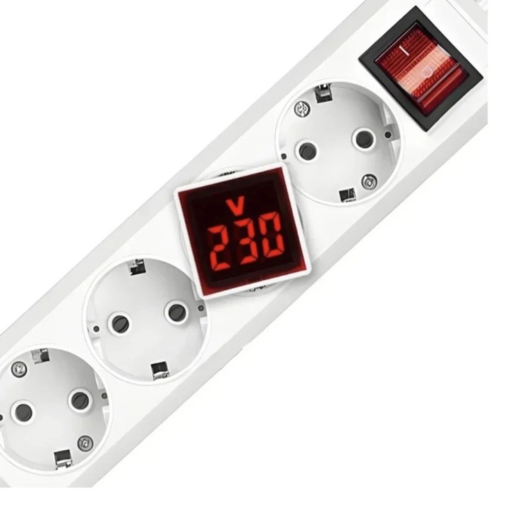 Digital AC Voltmeter Indicator Plug, No Wiring Required, European Plug 500V