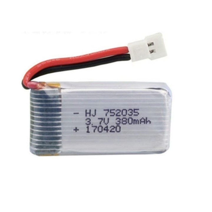 Batterie rechargeable lipo akku 3,7v 380mah 752035 accumulateur accu Hubsan X4 H107 JD385 JD388