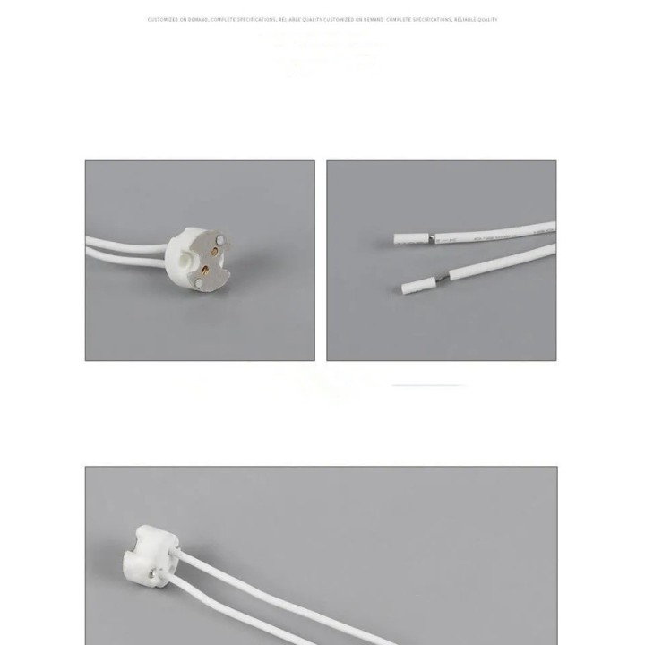 Ceramic socket connector fitting + 15cm cable for MR16 MR11 GU5.3 G5.3 G4 lamp bulb