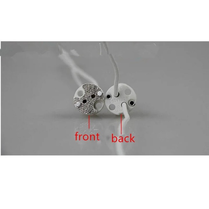 Connettore portalampada in ceramica + cavo da 15 cm per lampadine MR16 MR11 GU5.3 G5.3 G4