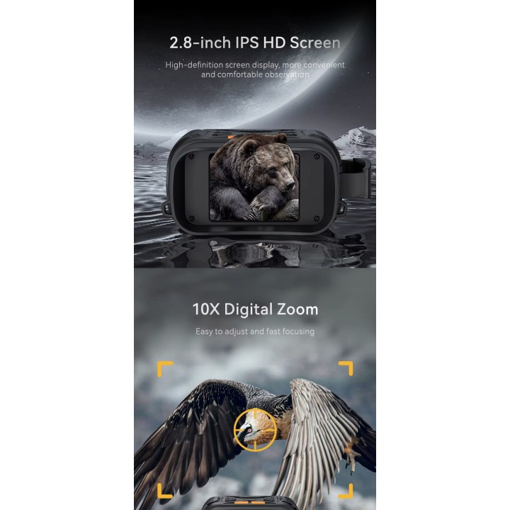 1080P 10x Digital Night Vision Binoculars, 800m Infrared Night Vision Telescope