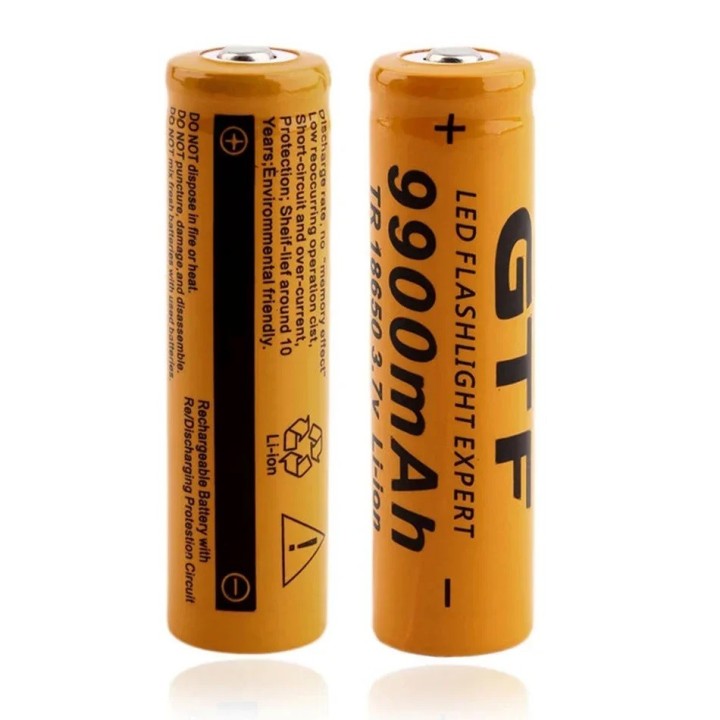 2 X 18650 Schwarz 18650 Li-Ion 3,7 V 6000mAh Akku für Fackel-Scheinwerfer-