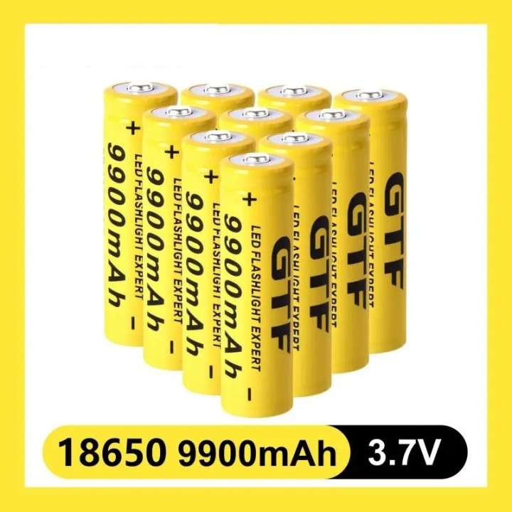 10 X 18650 Nero 18650 ricaricabile Li ion 3.7v 6000mAh batteria per la torcia Proiettore