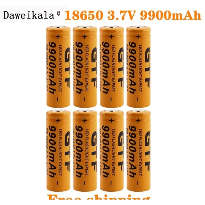 12 X 18650 Black Batteries Rechargeable Li ion 3.7v 6000mah  For Torch Headlamp